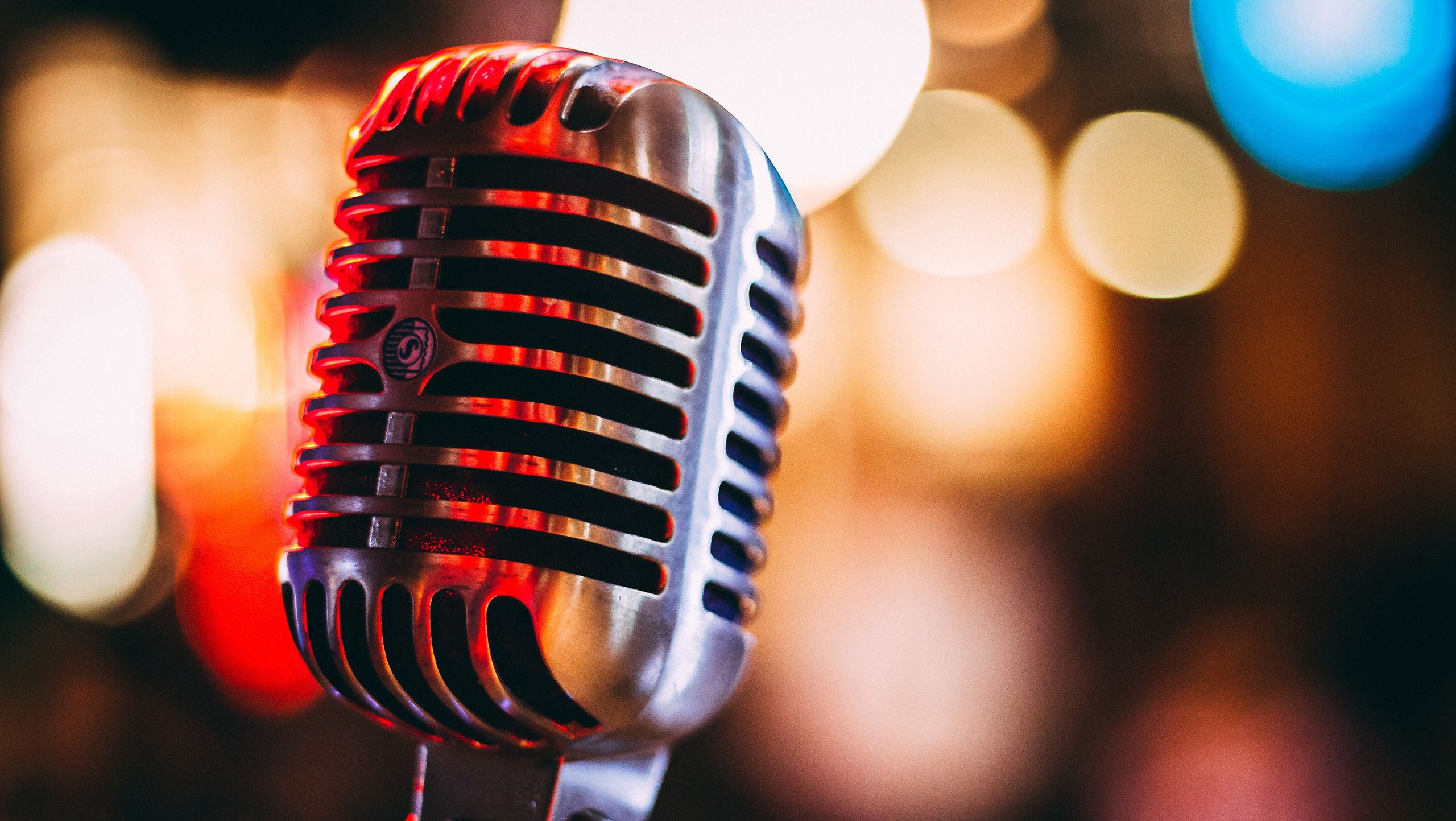 Close up of a microphone
