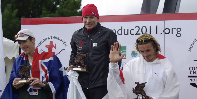 John Pares stands atop the podium after winning Commonwealth gold