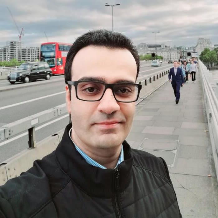 Selfie of Muhammad Awais Khan stood on London Bridge